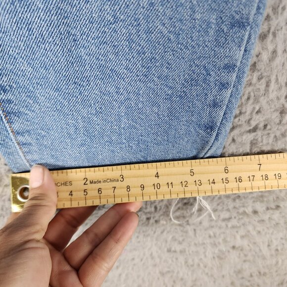 ASOS Jeans Womens 30 Blue 100% Cotton Cropped Frayed Hem Mid Rise - Picture 7 of 11